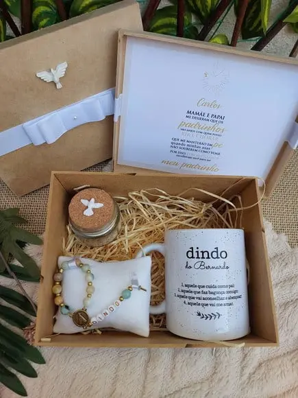 Convite ou Lembrança para Padrinho ou Madrinha de Batismo