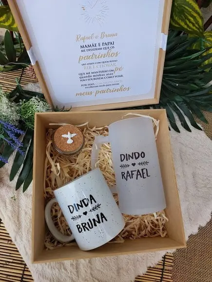 Convite ou Lembrança para Padrinhos de Batismo