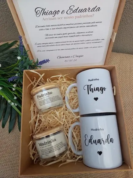 Convite ou Lembrança para Padrinhos de Casamento
