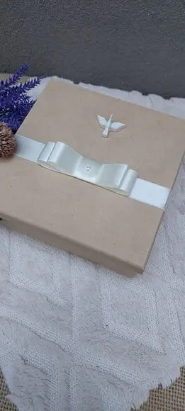 Convite Padrinho Batismo com Quadro Bordado e Mini Terço