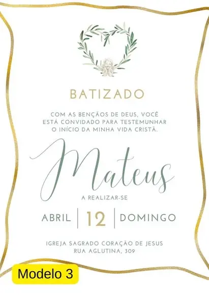 Convite Virtual Batismo