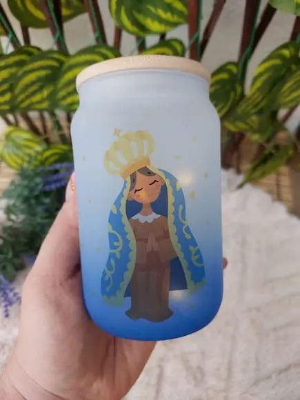 Convite/ Lembrança Copo Luminária para Padrinhos de Batismo