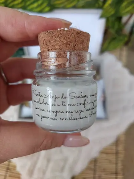 Convite/ Lembrança Copo Luminária para Padrinhos de Batismo