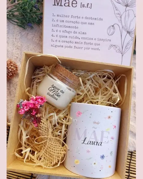Kit Presente Dia das Mães com Caneca e Vela