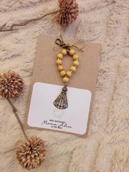 Mini Terço Nossa Senhora em Madeira