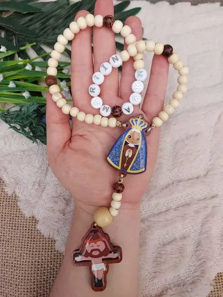 Terço Personalizado em Madeira com Caixinha