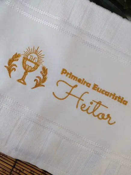 Toalhinha Bordada Eucaristia ou Batismo