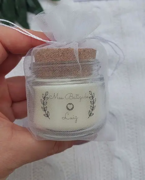 Vela 60 ml Artesanal para Batizado