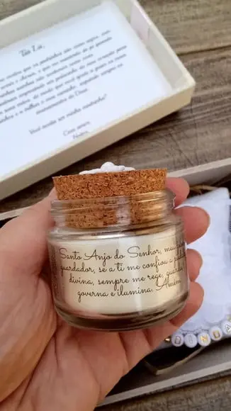 Vela Artesanal Natural para Batizado