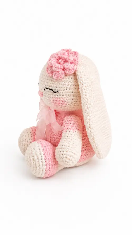 Coelhinha Amigurumi Delicada Rosa em Crochê Artesanal – Feita