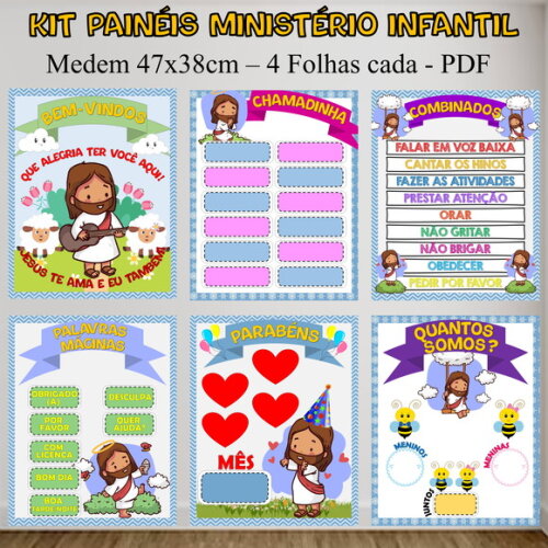 Kit 6 Painéis - Salinha Ministério Infantil - pdf