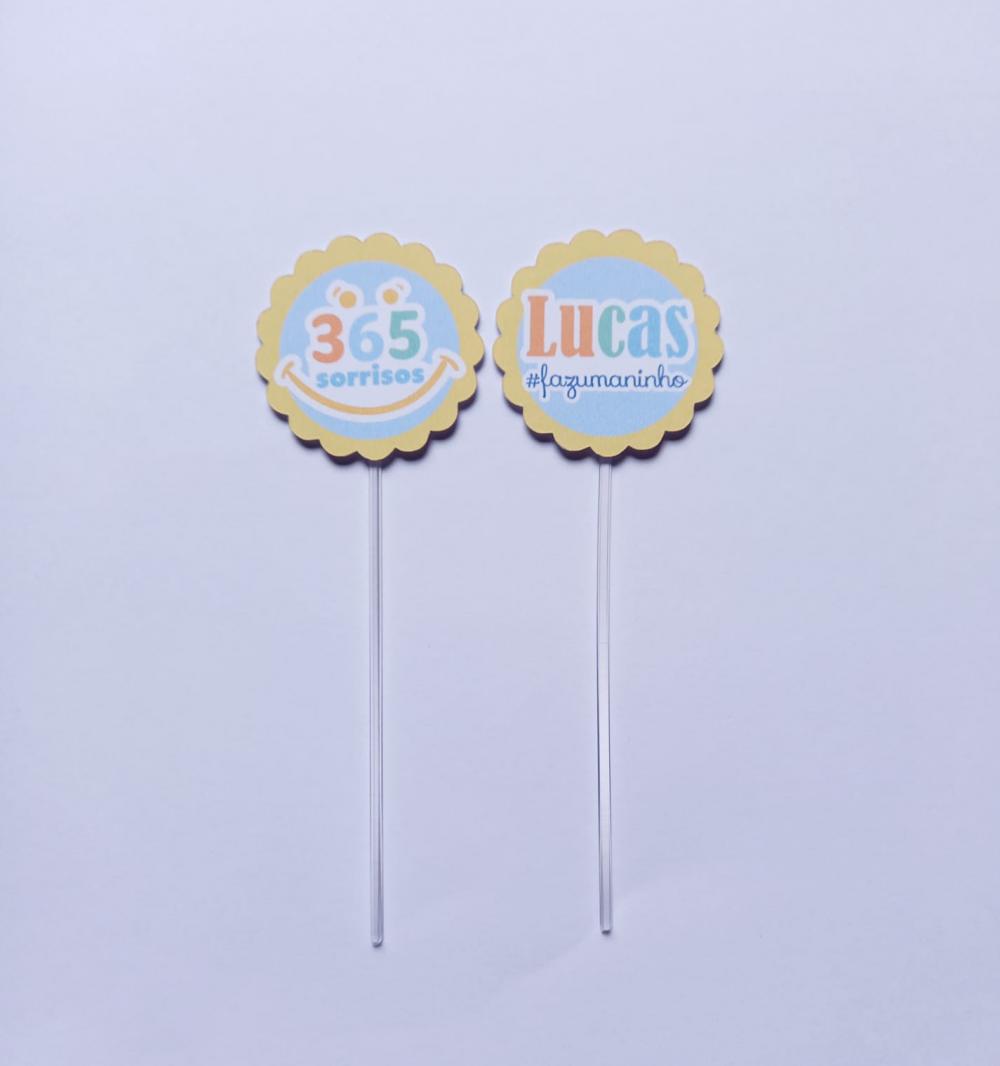 Topper Para Docinho Personalizado 365 Sorrisos