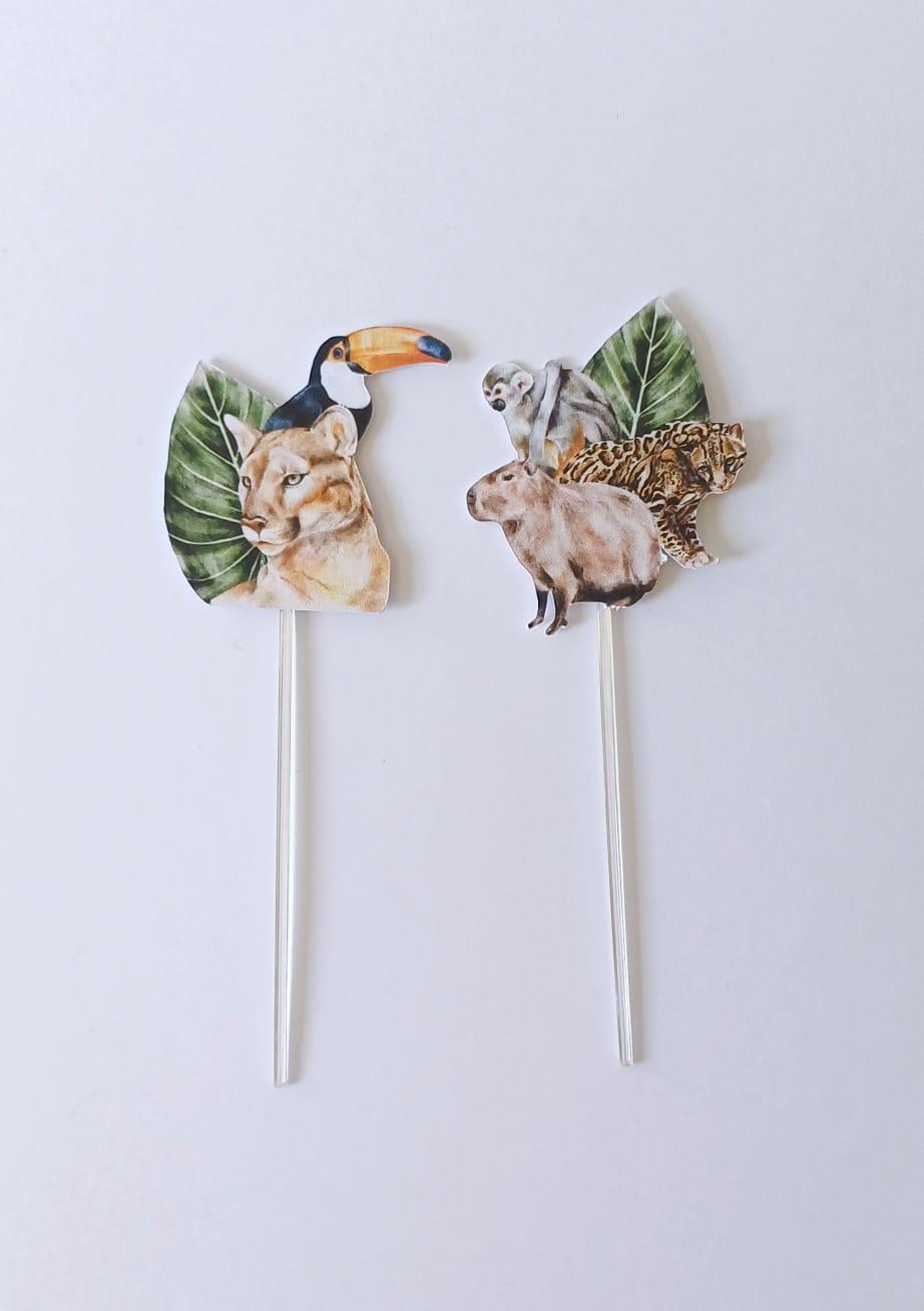 Topper Para Docinho Personalizado Animais da Amazônia