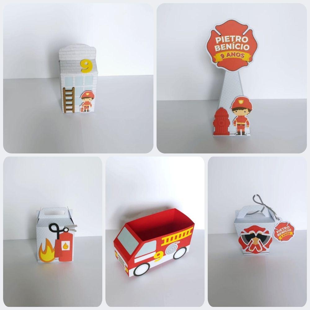 Kit Festa Lembrancinhas Personalizadas Bombeiros (20 Peças)