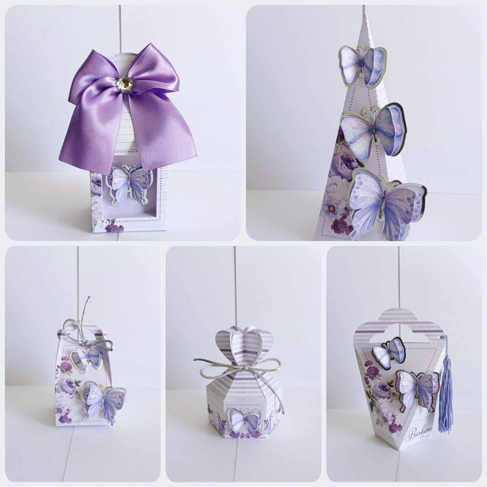 Kit Festa Lembrancinhas Personalizadas Borboletas Lilás (20 Peç