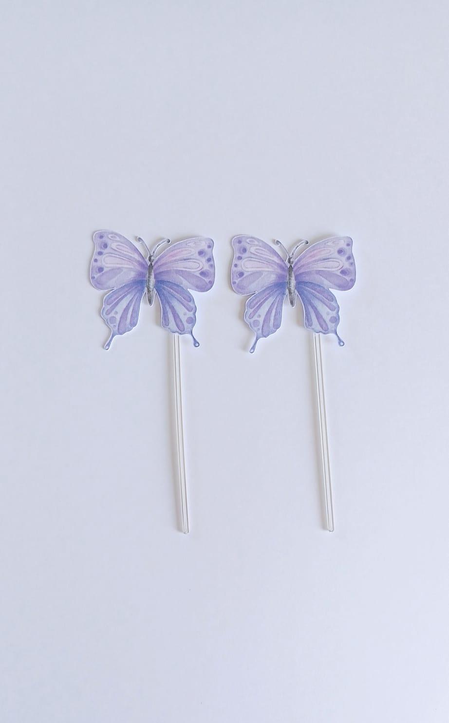 Topper Para Docinho Personalizado Borboletas Lilás