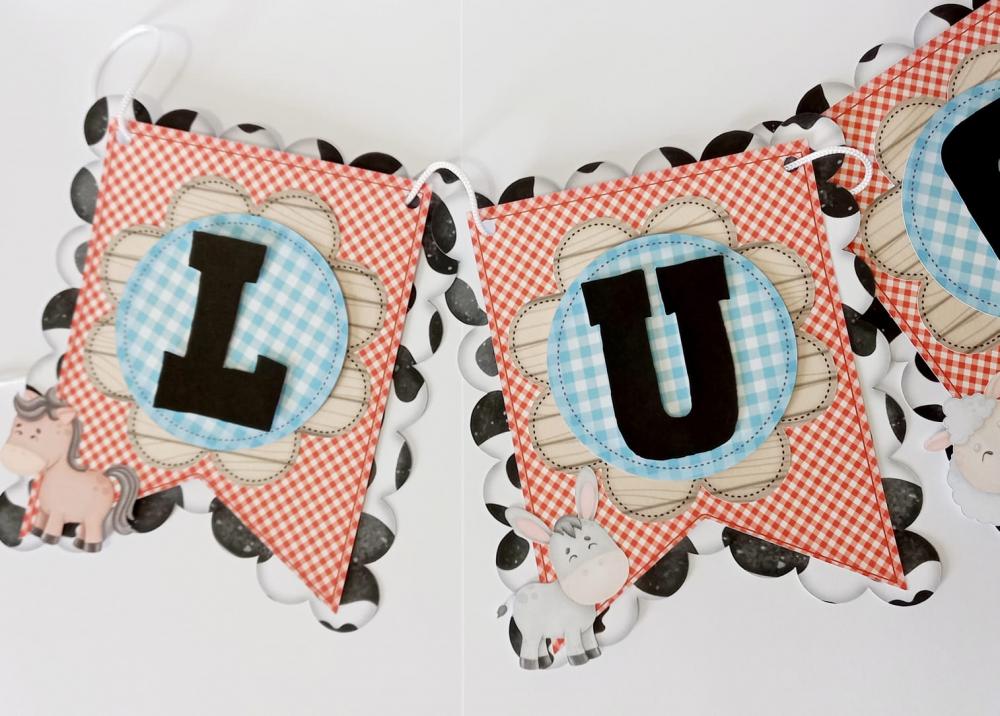 Bandeirola Personalizada (até 8 Letras) Fazendinha
