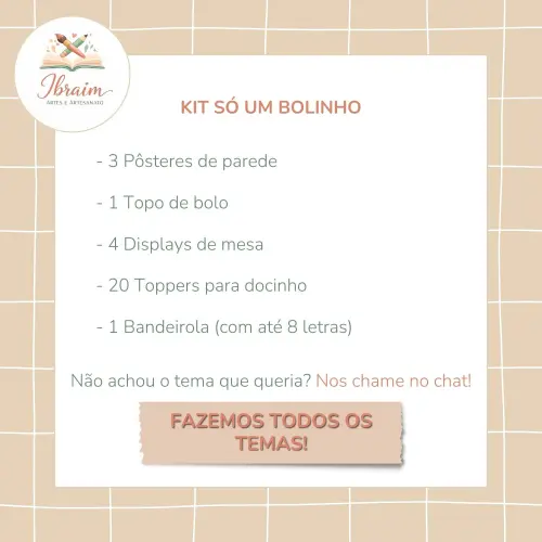 Kit Só Um Bolinho Personalizado 3 Palavrinhas Menina
