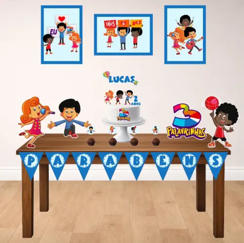 Kit Só Um Bolinho Personalizado 3 Palavrinhas Menino