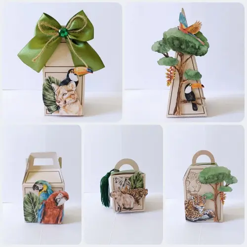 Kit Festa Lembrancinhas Personalizadas Animais da Amazônia (20 Peças)
