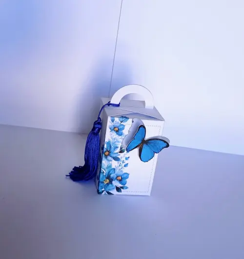 Kit Festa Lembrancinhas Personalizadas Borboletas Azul (20 Peças