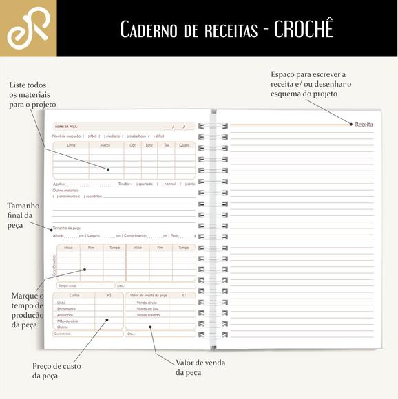 Caderno de Receitas de Crochê - Coração