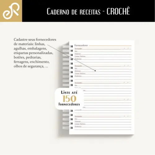 Caderno de Receitas de Crochê - Coração