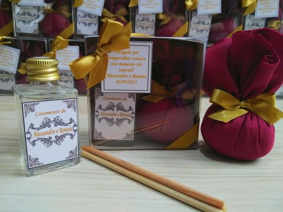 Aromatizador de Varetas 30ml e Sachê Perfumado Casamento