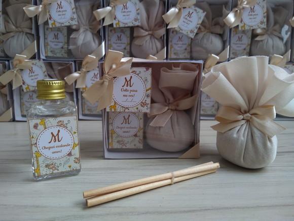 Lembrancinha Aromatizador de Varetas e Sachê Perfumado