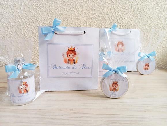 Lembrancinha de Batizado Água Benta e Vela Perfumada