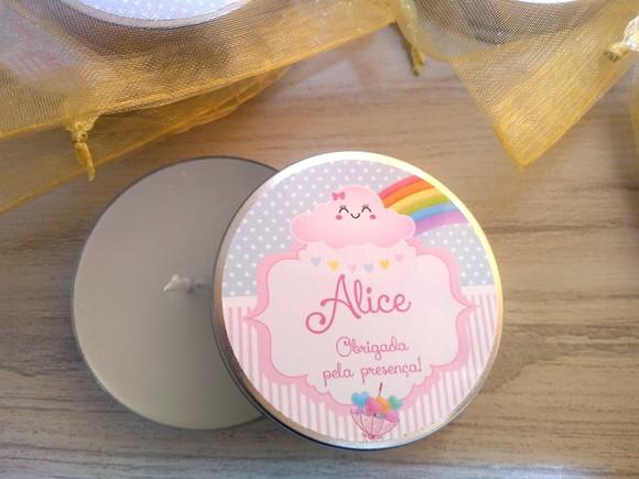 Lembrancinha de Nascimento Vela Perfumada