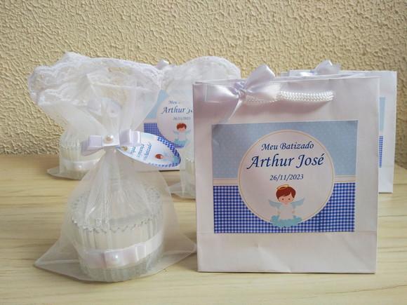 Lembrancinha de Primeira Eucaristia com Sacolinha
