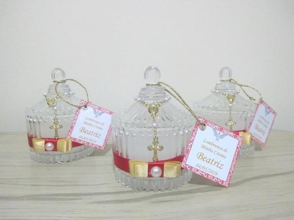 Lembrancinha Primeira Eucaristia Vela Aromática 32 Unidades