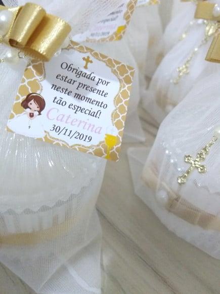Lembrancinha Crisma Vela Aromática 10 Unidades