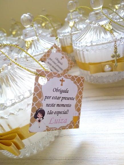 Lembrancinha Primeira Eucaristia Vela Aromática