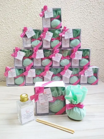 Lembrancinha Chá Revelação Aromatizador + Sachê Perfumado