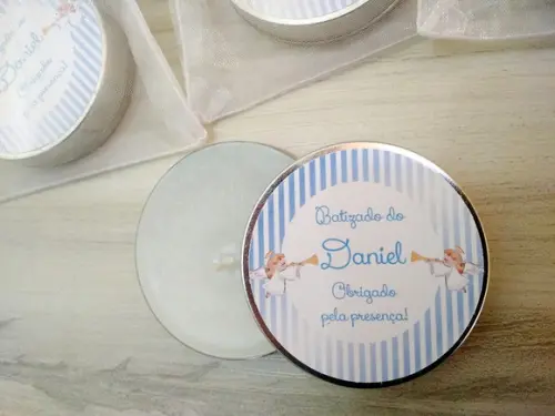 Lembrancinha de Batizado Vela Perfumada