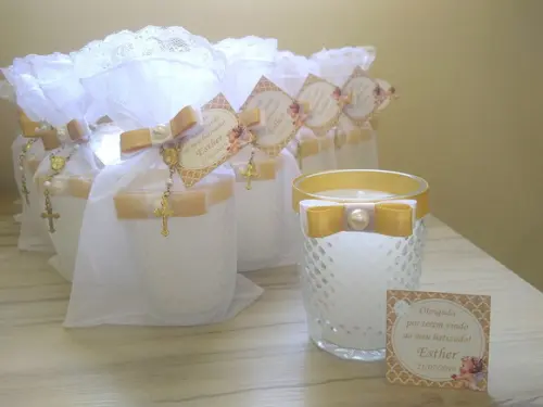 Lembrancinha de Batizado Vela Perfumada