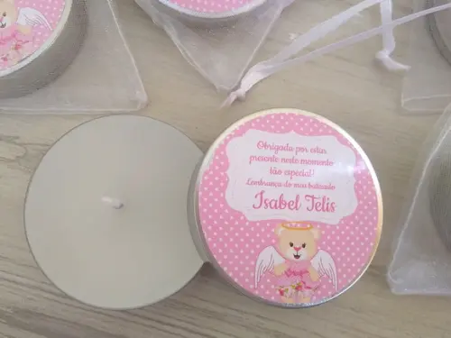 Lembrancinha de Nascimento Vela Perfumada