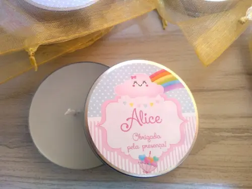 Lembrancinha de Nascimento Vela Perfumada