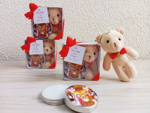 Lembrancinha de Natal Vela Aromática com Enfeite de Ursinho