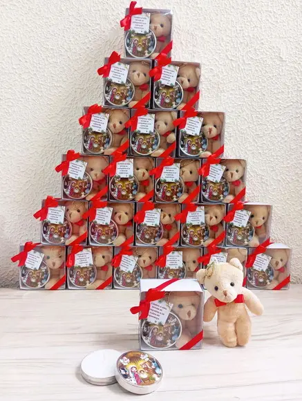 Lembrancinha de Natal Vela na Latinha com Ursinho