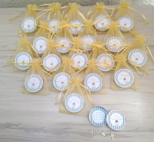 Lembrancinha Latinha com Mini Terço