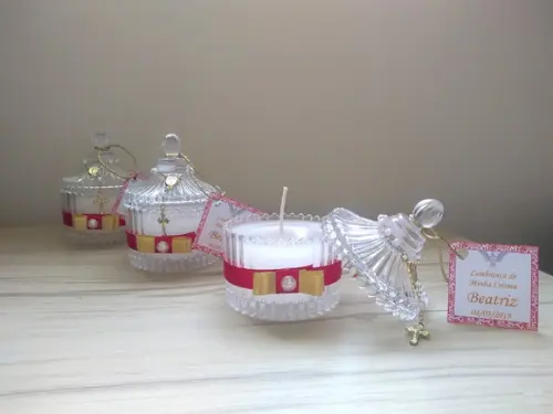 Lembrancinha Primeira Eucaristia Vela Aromática 32 Unidades