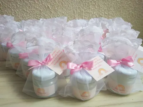 Potinho com Vela Aromática Arco-íris