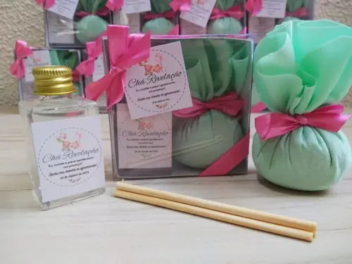 Lembrancinha Chá Revelação Aromatizador + Sachê Perfumado