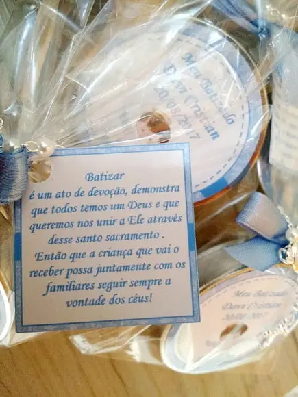 Lembrancinha de Batizado Vela Perfumada e Mini Terço