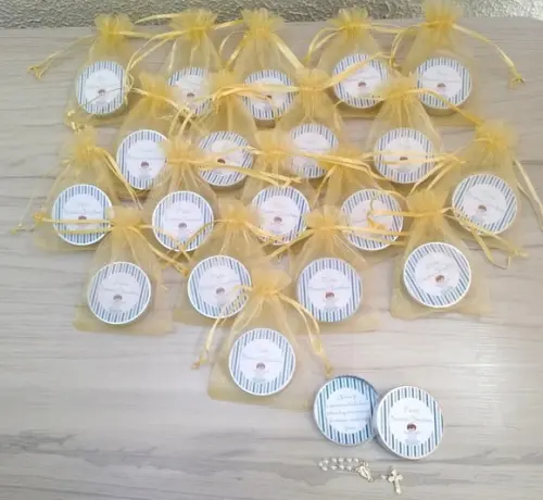 Lembrancinha Latinha com Mini Terço