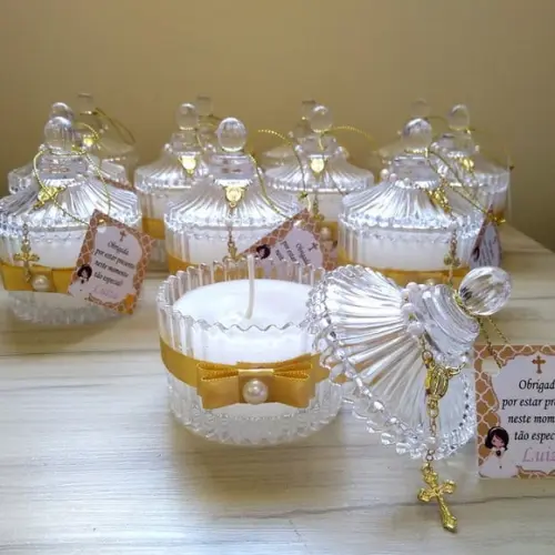 Lembrancinha Primeira Eucaristia Vela Aromática 32 Unidades