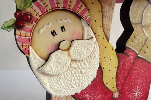 Porta Panetone em mdf Papai Noel Deitado